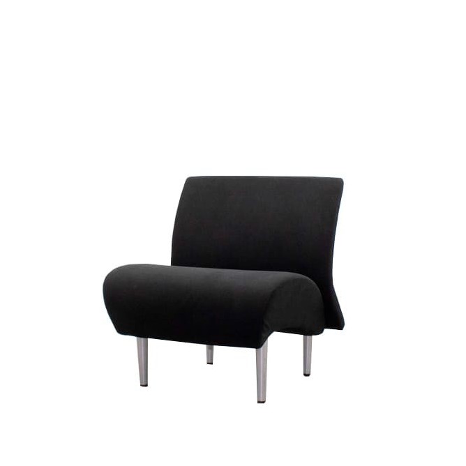 Sillón de espera negro sin brazos