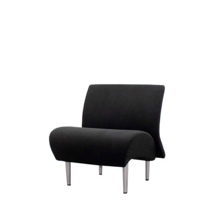 Sillón de espera negro sin brazos