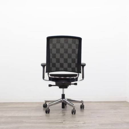 Conjunto silla operativa y 2 sillas confidentes en negro