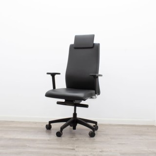 Silla dirección TOUCH piel negra con cabecero 2