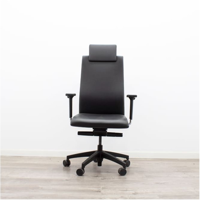 Silla dirección TOUCH piel negra con cabecero