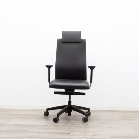 Silla dirección TOUCH piel negra con cabecero
