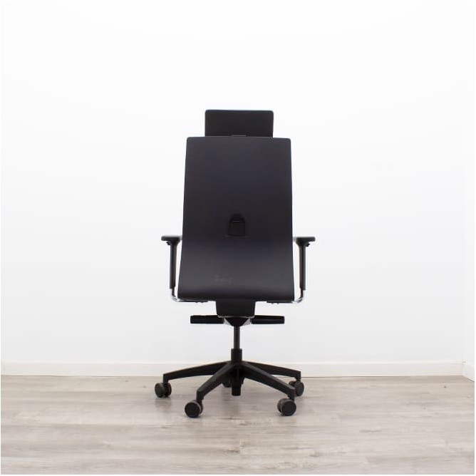 Silla dirección TOUCH piel negra con cabecero