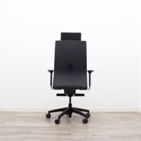 Silla dirección TOUCH piel negra con cabecero
