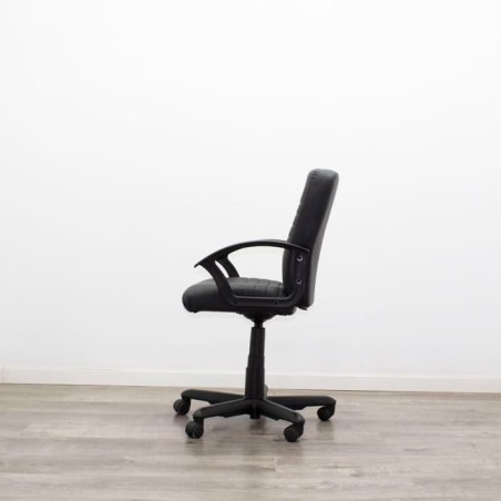 Silla dirección en napel negra respaldo bajo
