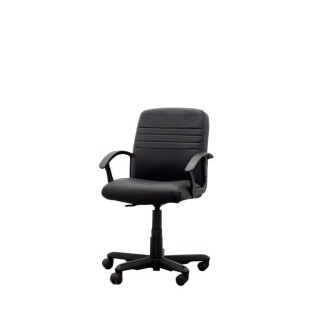 Silla dirección en napel negra respaldo bajo