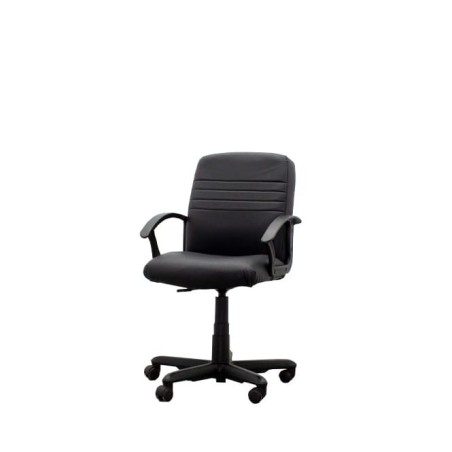 Silla dirección en napel negra respaldo bajo
