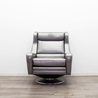 Sillón giratorio en piel sintética metalizada 2
