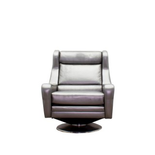 Sillón giratorio en piel sintética metalizada