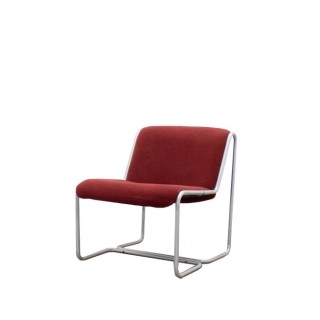 Sillón de espera granate con base gris
