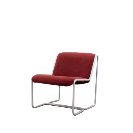 Sillón de espera granate con base gris