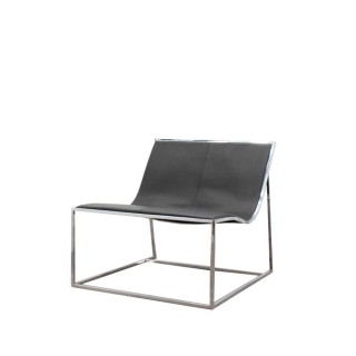 Sillón de espera de diseño en piel negra