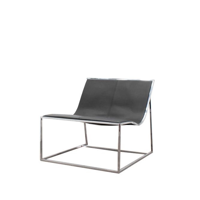 Sillón de espera de diseño en piel negra