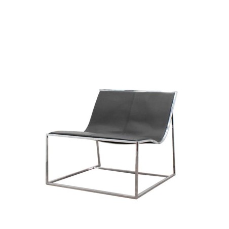 Sillón de espera de diseño en piel negra