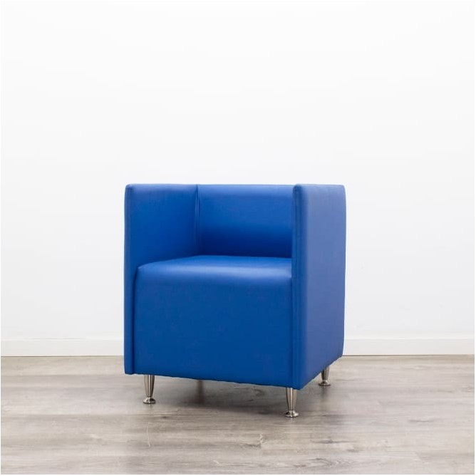 Sillón de espera napel azul con patas cromadas