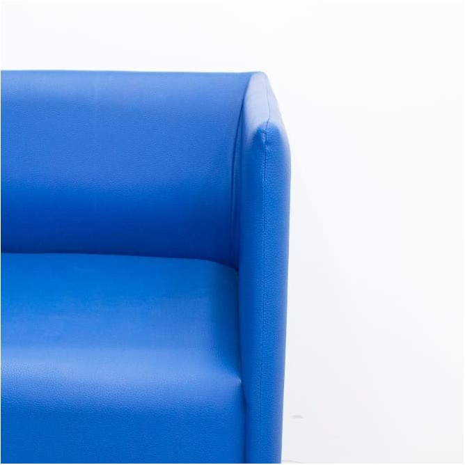 Sillón de espera napel azul con patas cromadas