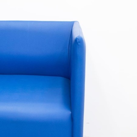 Sillón de espera napel azul con patas cromadas
