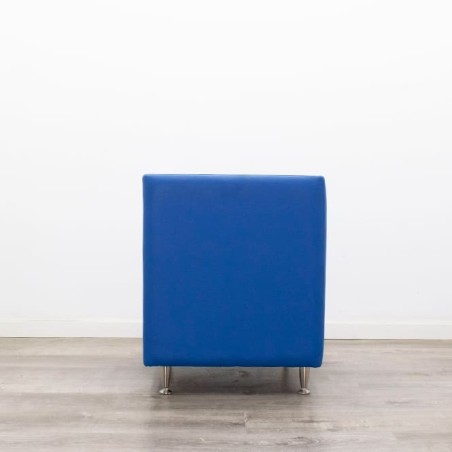 Sillón de espera napel azul con patas cromadas