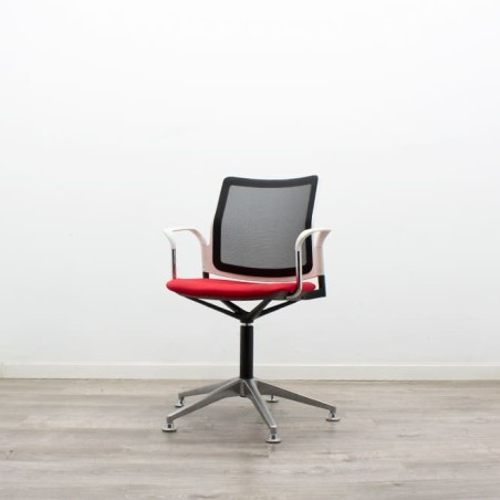 Silla giratoria ergonómica y respaldo malla negra
