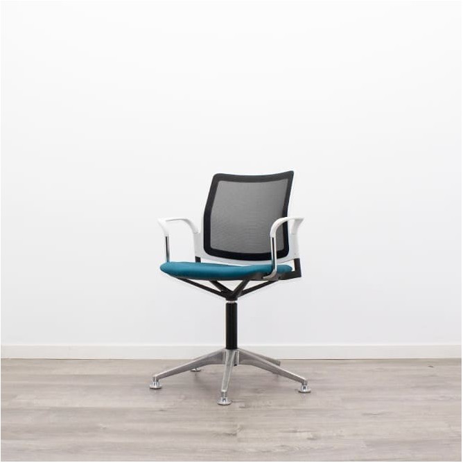 Silla giratoria ergonómica y respaldo malla negra