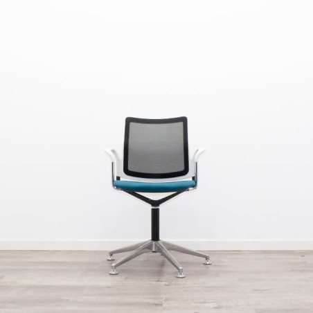 Silla giratoria ergonómica y respaldo malla negra