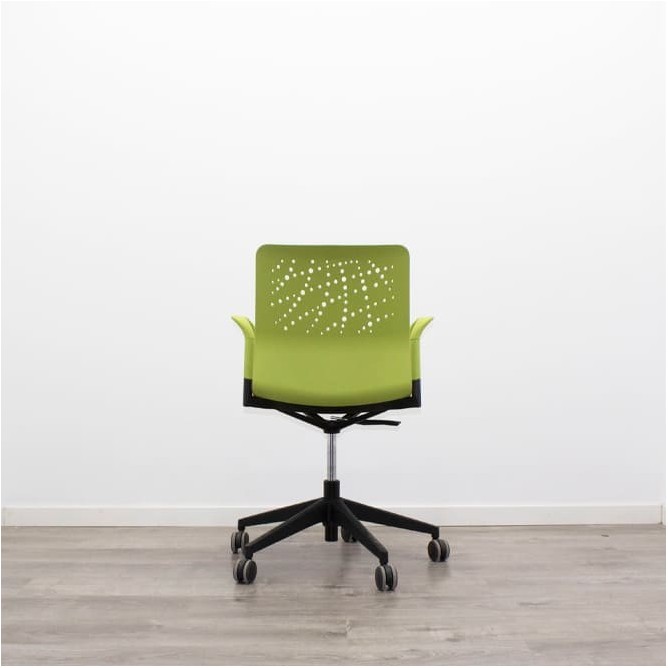 Silla operativa ergonómica verde y gris
