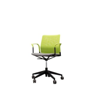 Silla operativa ergonómica verde y gris