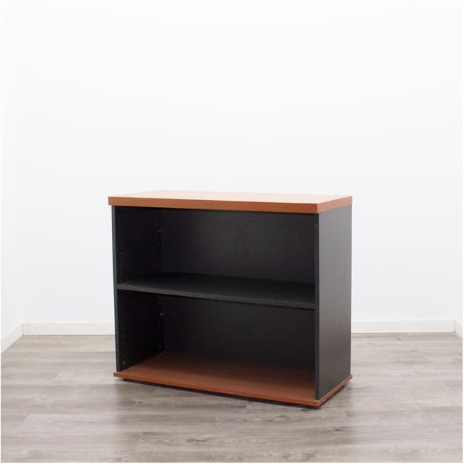 Armario bajo diáfano peral y gris antracita de 90cm