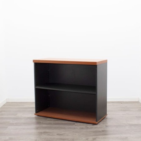 Armario bajo diáfano peral y gris antracita de 90cm