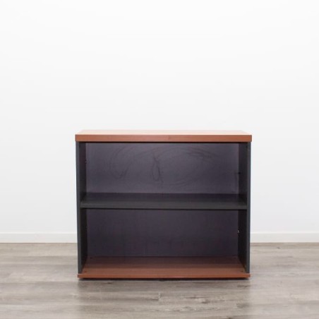 Armario bajo diáfano peral y gris antracita de 90cm