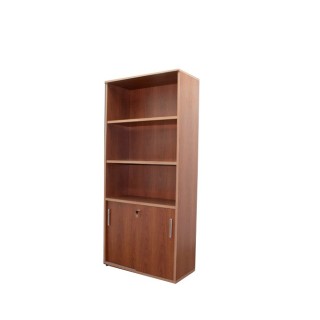 Armario alto puertas bajas correderas en nogal de 90cm