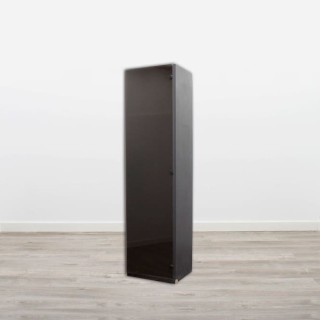 Armario perchero alto estrecho puertas cristal en gris grafito de 51cm 2