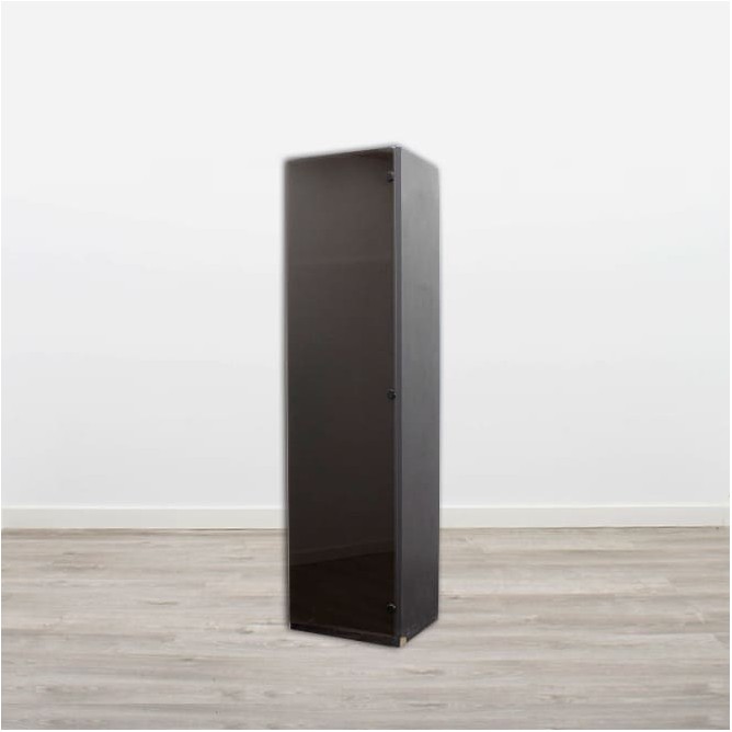 Armario perchero alto estrecho puertas cristal en gris grafito de 51cm