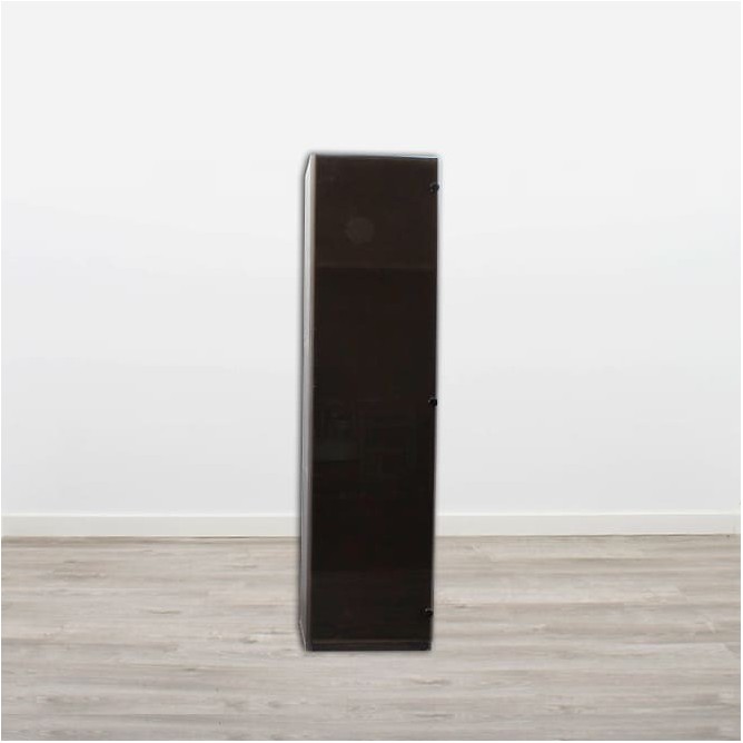Armario perchero alto estrecho puertas cristal en gris grafito de 51cm