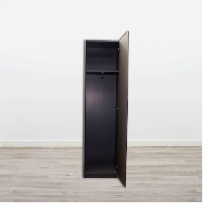 Armario perchero alto estrecho puertas cristal en gris grafito de 51cm