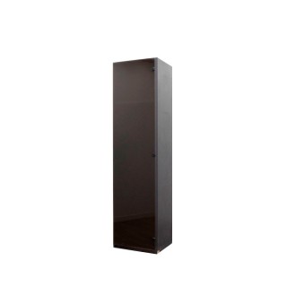 Armario perchero alto estrecho puertas cristal en gris grafito de 51cm