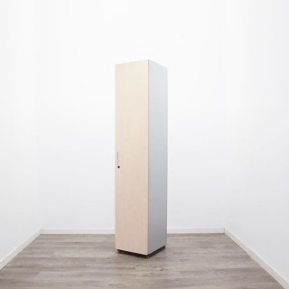 Armario alto estrecho todo puertas maple y gris de 45cm 2