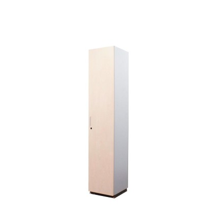 Armario alto estrecho todo puertas maple y gris de 45cm