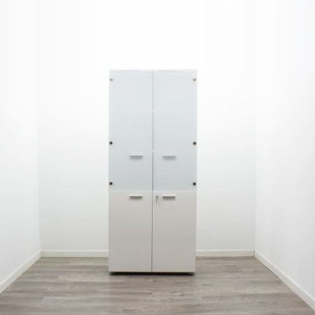 Armario alto puertas bajas melamina y altas cristal de 84cm