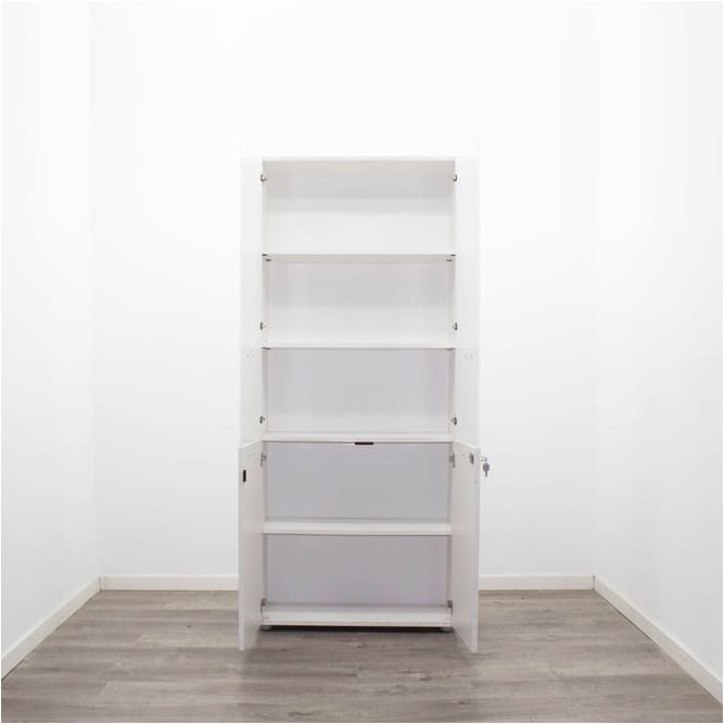 Armario alto puertas bajas melamina y altas cristal de 84cm