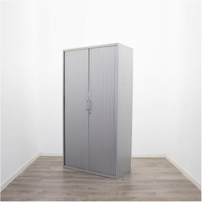 Armario alto metálico con puertas de persina gris de 99cm