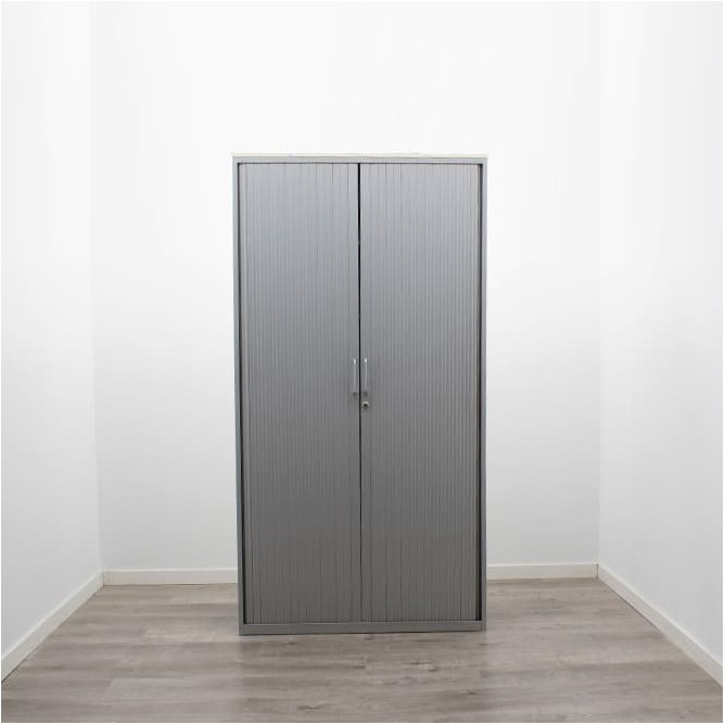 Armario alto metálico con puertas de persina gris de 99cm