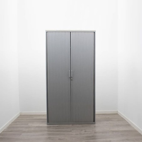 Armario alto metálico con puertas de persina gris de 99cm