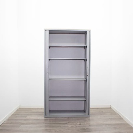 Armario alto metálico con puertas de persina gris de 99cm