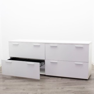 Archivador melamina con 4 cajones blancos de 180cm 2
