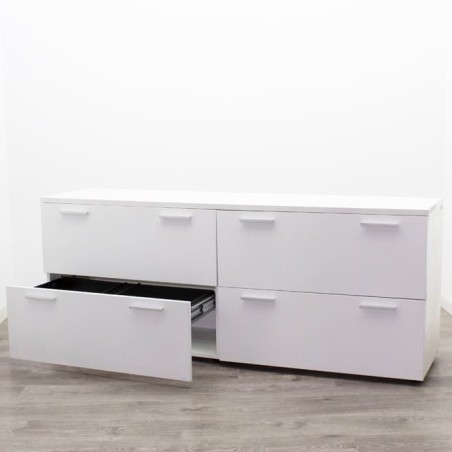 Archivador melamina con 4 cajones blancos de 180cm