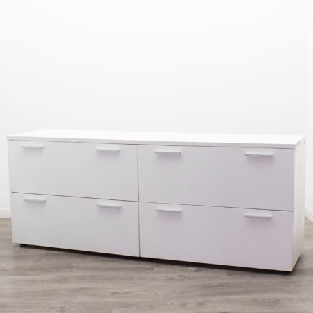 Archivador melamina con 4 cajones blancos de 180cm