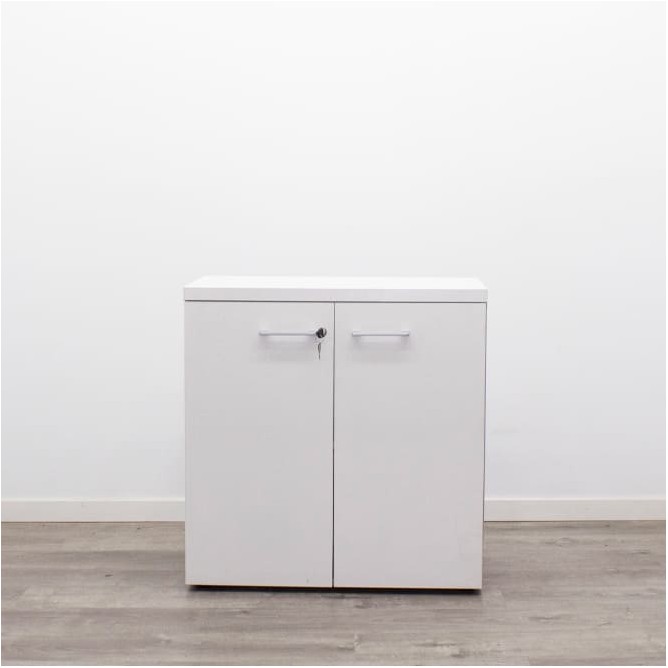 Armario bajo blanco con beta y envolvente gris 80cm