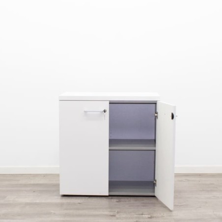 Armario bajo blanco con beta y envolvente gris 80cm