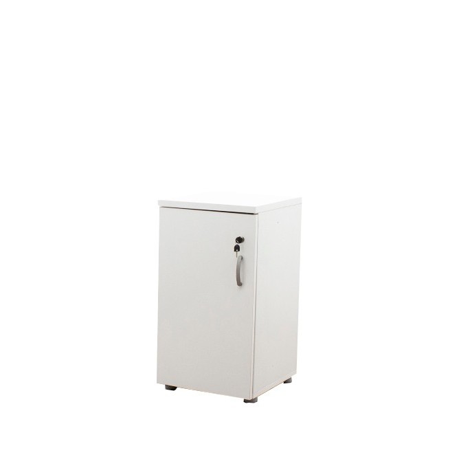 Armario bajo blanco con puertas y tiradores 80cm